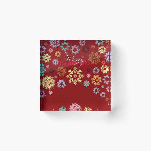 Item preview, Merry Christmas Dark Red Multicolored Snowflakes Idea  designed and sold by Ross-Sergey.