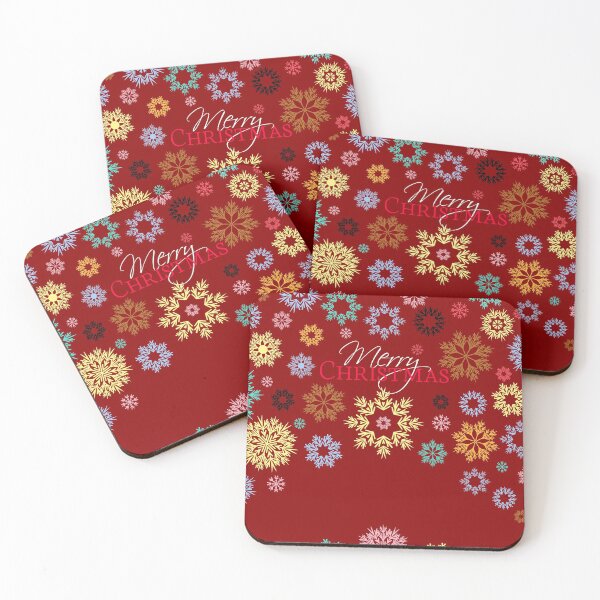 Item preview, Merry Christmas Dark Red Multicolored Snowflakes Idea  designed and sold by Ross-Sergey.