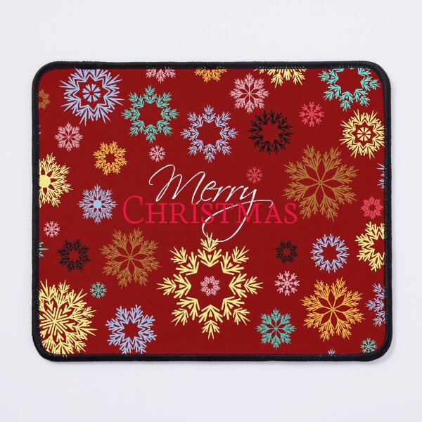 Item preview, Merry Christmas Dark Red Multicolored Snowflakes Idea designed and sold by Ross-Sergey.