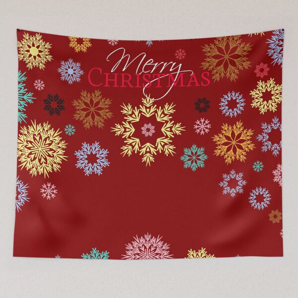 Item preview, Merry Christmas Dark Red Multicolored Snowflakes Idea  designed and sold by Ross-Sergey.