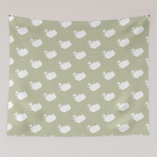 Item preview, Green and White Map of Iceland designed and sold by By-Danni-Marie.