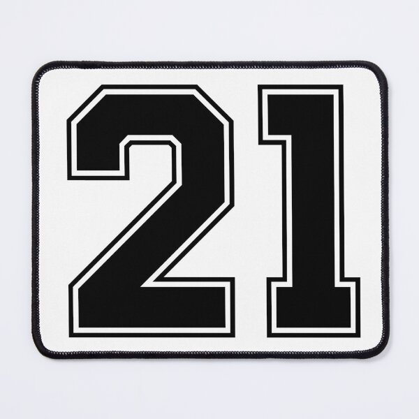 Item preview, 21 American Football Classic Vintage Sport Jersey Number in black number on white background for american football, baseball or basketball designed and sold by Marcin Adrian.