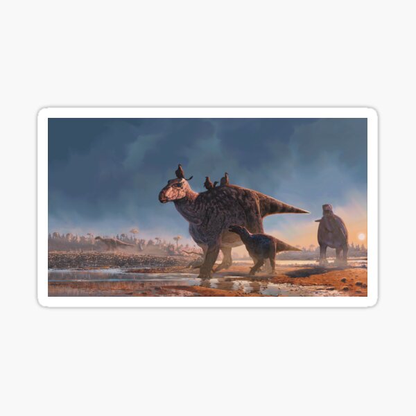 Iguanodonts at Sunset Sticker