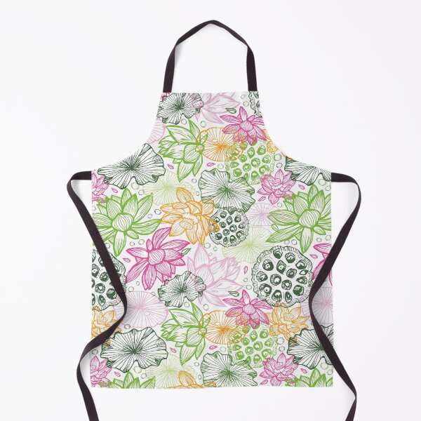 Item preview, Vector colourful lotus tropical flowers, green water lily leaves outlines illustration designed and sold by jamiesoondesign.