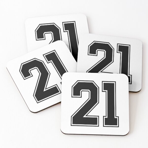 Item preview, 21 American Football Classic Vintage Sport Jersey Number in black number on white background for american football, baseball or basketball designed and sold by Marcin Adrian.