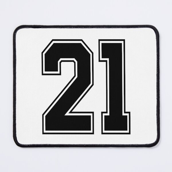 Item preview, 21 American Football Classic Vintage Sport Jersey Number in black number on white background for american football, baseball or basketball designed and sold by Marcin Adrian.