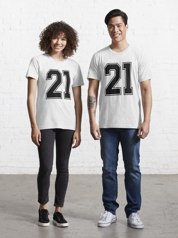 #2 White Outline Number 2 Sports Fan Jersey Style Football T-Shirt