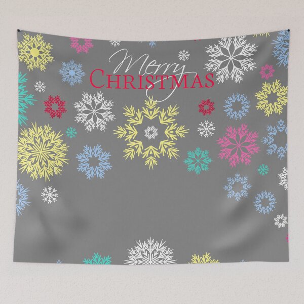 Item preview, Merry Christmas Gray Multicolored Snowflakes Idea  designed and sold by Ross-Sergey.