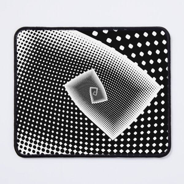 Item preview, Dotted Monochrome Abstract futuristic kaleidoscope background pattern. backdrop with circles, dots and fractal elements. designed and sold by IaroslavB.