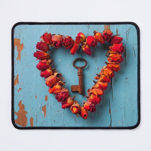 Item preview, Small rose heart wreath with key designed and sold by Garry Gay.