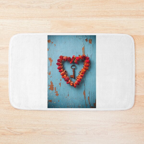 Item preview, Small rose heart wreath with key designed and sold by Garry Gay.
