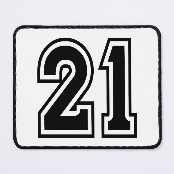 Item preview, 21 American Football Classic Vintage Sport Jersey Number in black number on white background for american football, baseball or basketball designed and sold by Marcin Adrian.
