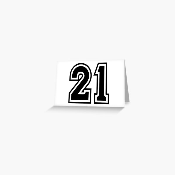 21 American Football Classic Vintage Sport Jersey Number in black number  on white background for american football, baseball or basketball Art  Print