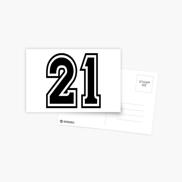 21 American Football Classic Vintage Sport Jersey Number in black number on  white background for american football, baseball or basketball Poster by  Marcin Adrian