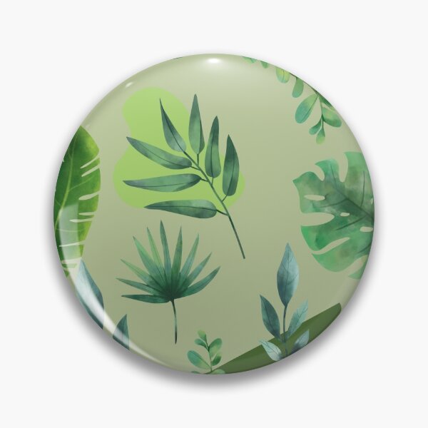 Aperçu de l'œuvre Conception botanique de feuille d'aquarelle verte - feuilles de couleur d'eau sur le fond vert créée et vendue par SimpliChic.
