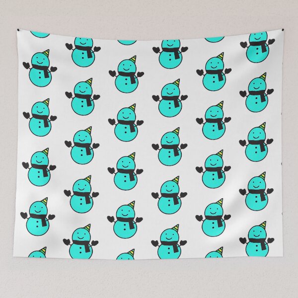 Item preview, Snowman doodle, blue snowman, christmas, winter, frosty, blizzard designed and sold by Nostrathomas66.