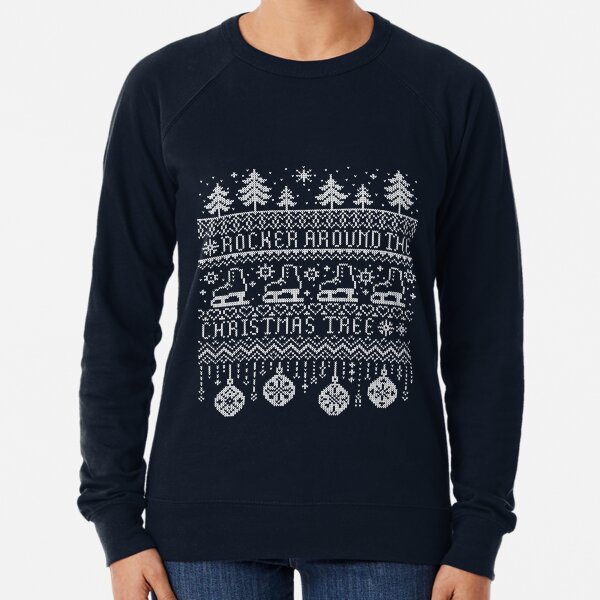 Figure Skating Ugly Christmas Sweater Lightweight Sweatshirt