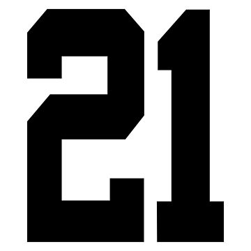 21 American Football Classic Vintage Sport Jersey Number in black number on  white background for american football, baseball or basketball Poster by  Marcin Adrian