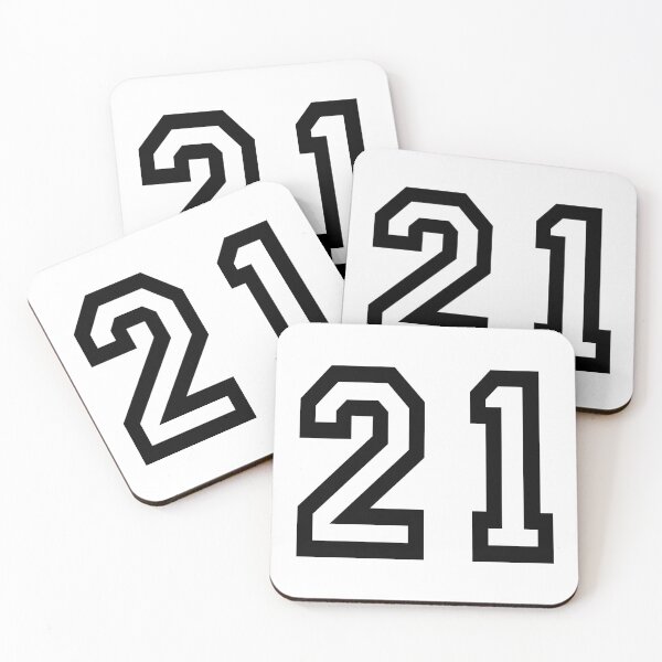 Item preview, 21 American Football Classic Vintage Sport Jersey Number in black number on white background for american football, baseball or basketball designed and sold by Marcin Adrian.