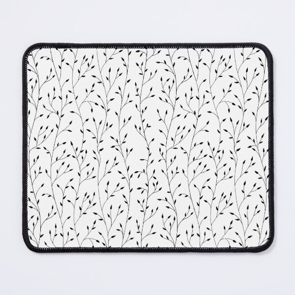 Item preview, Branch and leaves thin black on a white background pattern designed and sold by LenaSfinks.