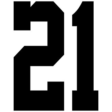 21,Classic Vintage Sport Jersey Number, Uniform numbers in black as fat  fonts, number. For American football, baseball or basketball and ice  Hockey. Stock Illustration