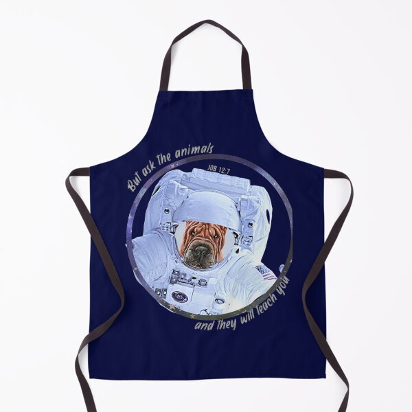 Item preview, Shar Pei Dog Astronaut in Space Bible Verse Ask the Animals Job 12:7 designed and sold by TheKingdomAttic.
