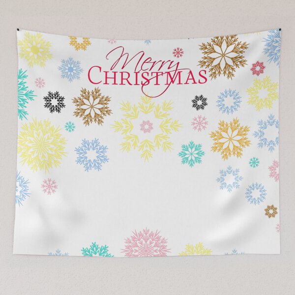 Item preview, Merry Christmas White Multicolored Snowflakes Idea  designed and sold by Ross-Sergey.
