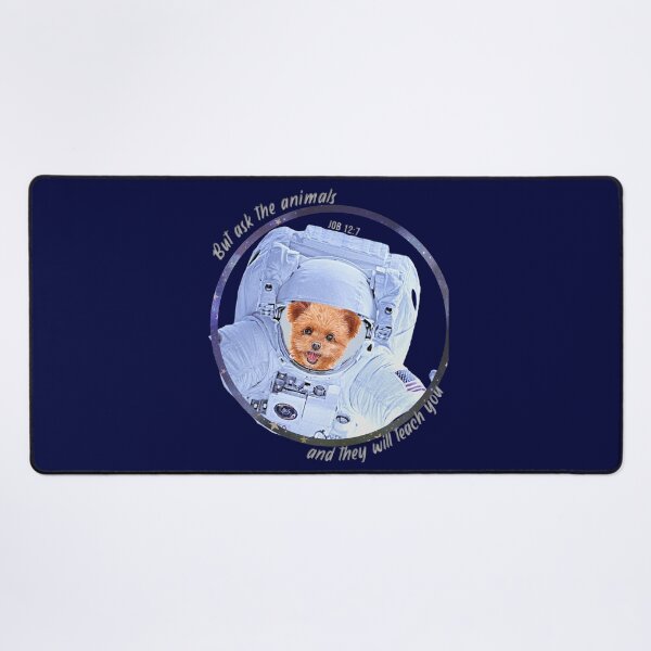 Item preview, Spitz Poo Dog Astronaut in Space Bible Verse Ask the Animals Job 12:7 designed and sold by TheKingdomAttic.
