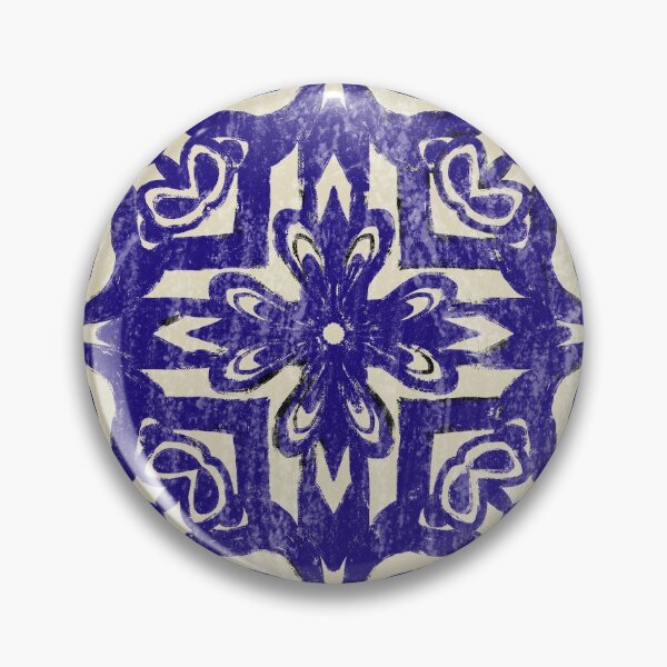 Item preview, Retro Distressed Blue Abstract Tile designed and sold by missdebi27.