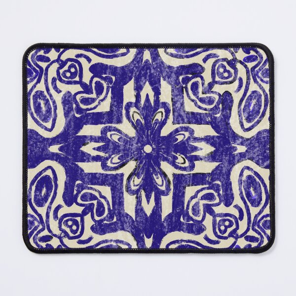 Item preview, Retro Distressed Blue Abstract Tile designed and sold by missdebi27.