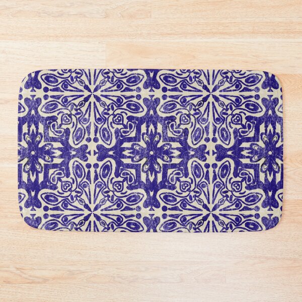 Item preview, Retro Distressed Blue Abstract Tile designed and sold by missdebi27.