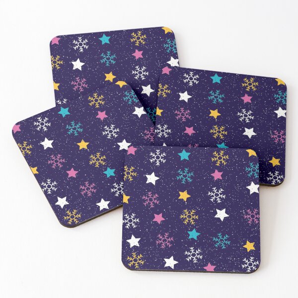 Item preview, Contemporary Pink, Blue, Yellow Snowflakes And Stars Pattern designed and sold by DEC02.