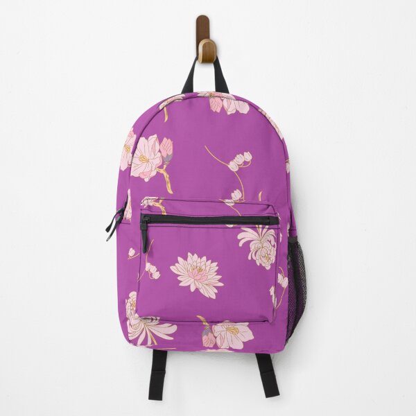Item preview, pink flowers on purple background designed and sold by bohemedesign.