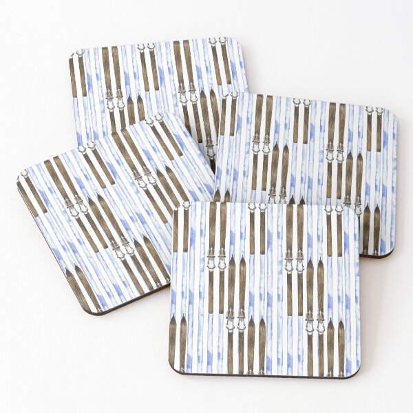 Item preview, Ski Boards On Water Color Stripes Background  designed and sold by AverilArt.