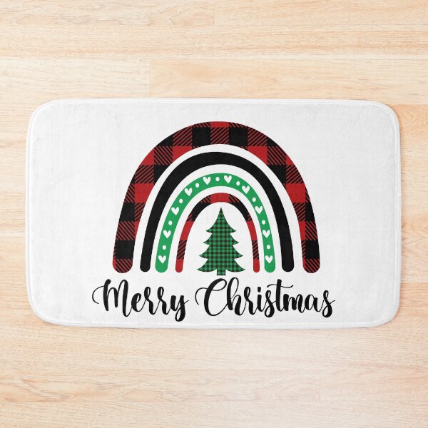 Item preview, Merry Christmas Boho Rainbow Buffalo Plaid Leopard Cute Xmas designed and sold by Rabbitti.