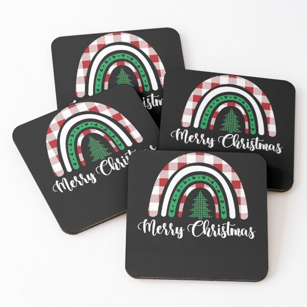 Item preview, Merry Christmas Boho Rainbow Buffalo Plaid Leopard Cute Xmas designed and sold by Rabbitti.