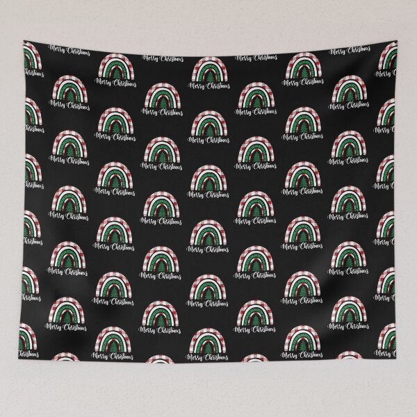 Item preview, Merry Christmas Boho Rainbow Buffalo Plaid Leopard Cute Xmas designed and sold by Rabbitti.