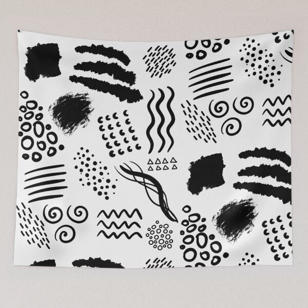 Item preview, different abstract handdrawn lines and dots designed and sold by alexvioletart.