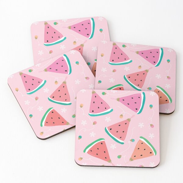 Item preview, Watermelon Ornament -Pink Christmas Art Print designed and sold by TheBrightInk.