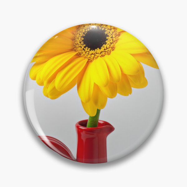 Artikelvorschau, Yellow Mum In Red Vase entworfen und verkauft von Garry Gay.