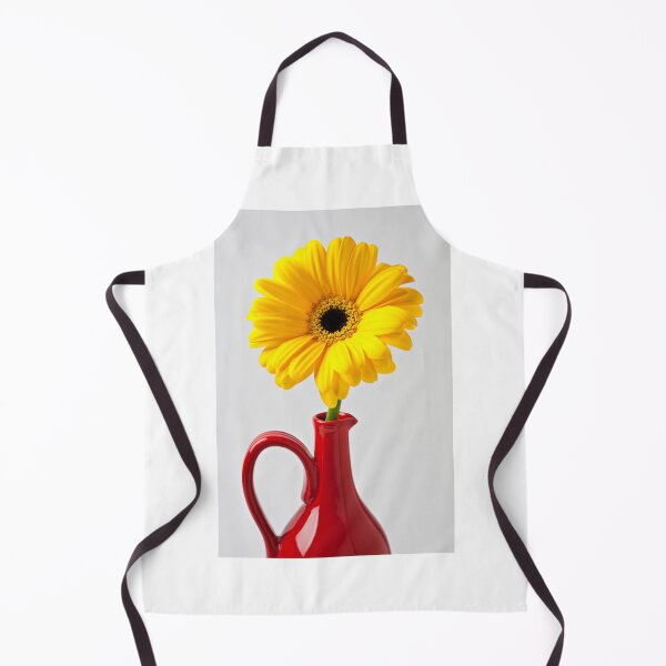 Artikelvorschau, Yellow Mum In Red Vase entworfen und verkauft von Garry Gay.