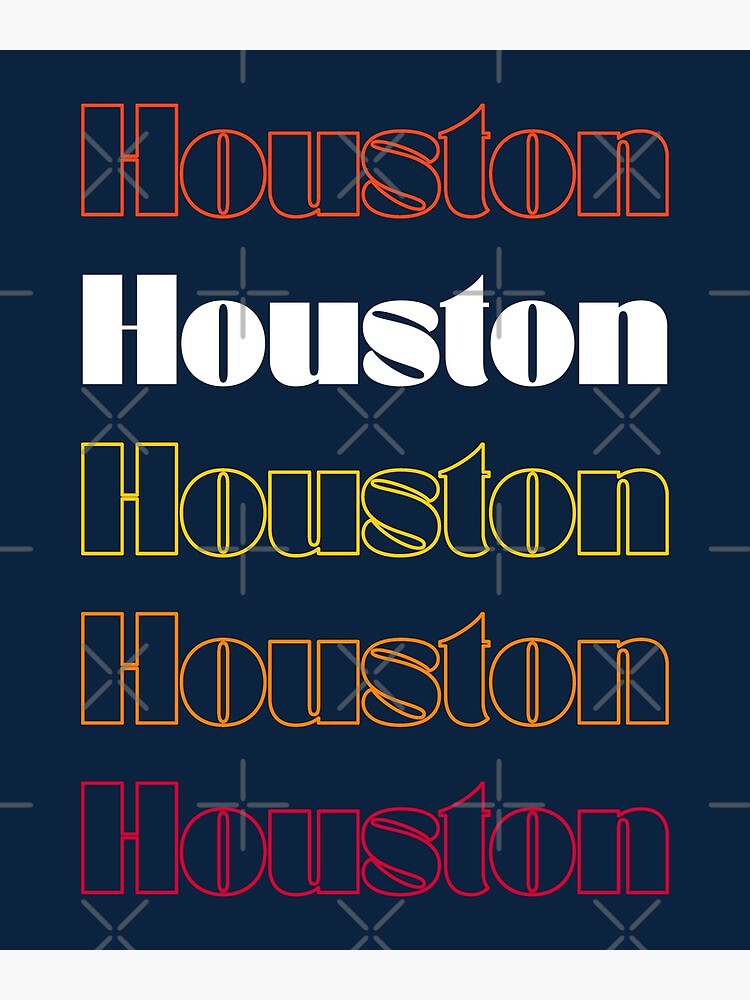  HOUSTON TEXAS VINTAGE SPORTS SCRIPT CLASSIC STYLE Long