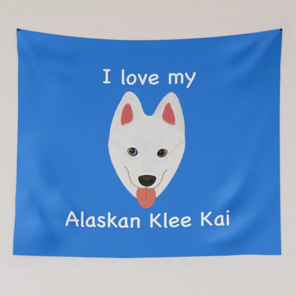 Item preview, I Love My Alaskan Klee Kai (white with one blue eye and one brown eye) designed and sold by Tiki-Kreations.