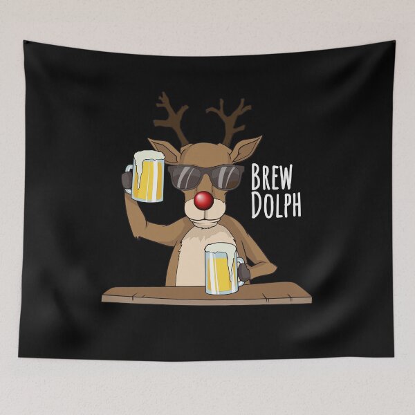 Item preview, Funny Christmas adult alcohol shirt. Brew Dolph beer drinking deer designed and sold by Juliano-Designs.