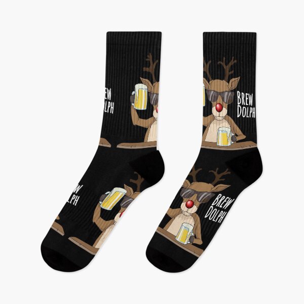 Item preview, Funny Christmas adult alcohol shirt. Brew Dolph beer drinking deer designed and sold by Juliano-Designs.