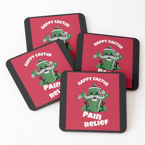 Item preview, Happy Cactus Pain Relief (on black) designed and sold by GagiTees.