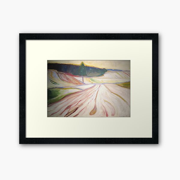 [REMASTERED] "Winter Landscape, Thüringen" - Edvard Munch 1906 Framed Art Print