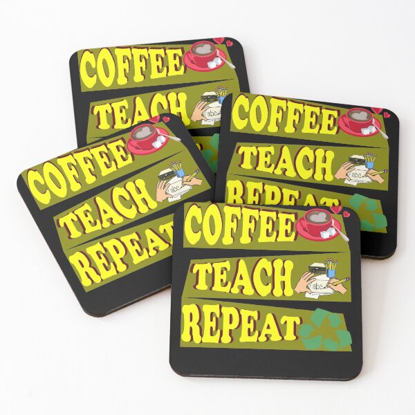 Item preview, coffee teach repeat designed and sold by KawaiiKraze ..