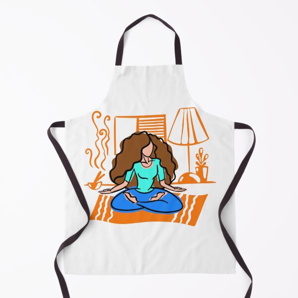 Item preview, woman practice meditation at home designed and sold by alexvioletart.