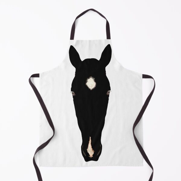 Item preview, Silueta de cabeza de caballo con Blaze negro sobre blanco designed and sold by joanstratton.